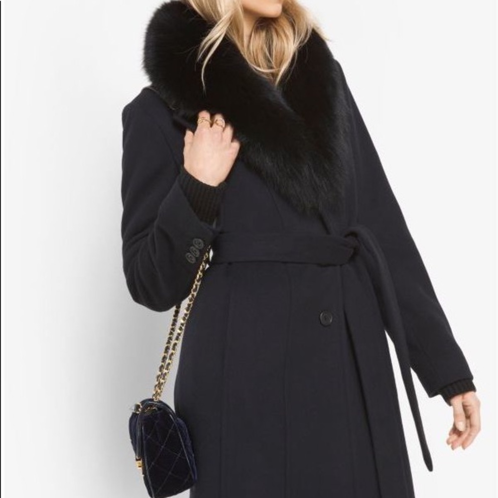 Michael Kors fur collar coat
